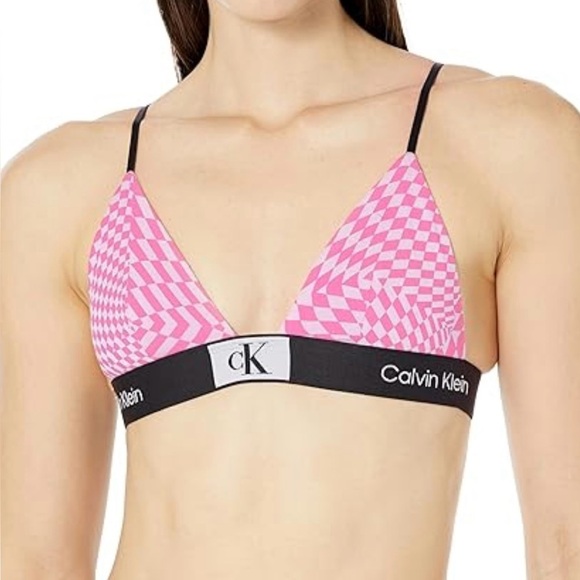 Calvin Klein Pink and Black Triangle Bra size XL - Picture 1 of 4